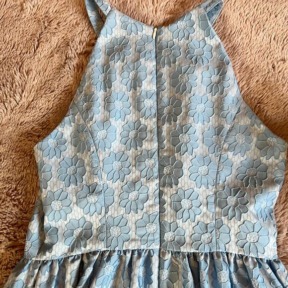 NWOT Wendy Bird Light Icy Blue Floral Formal Party Halter Dress Size: 6 - Picture 14 of 16